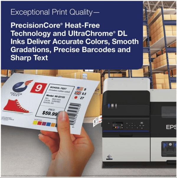 Starter Bundle Epson C8000 ColorWorks Inkjet Label Printer (Gloss) - Includes 1 Extra Ink Set, 1 Extra Maintenance Box and 1 Epson SITA Printer Replacement Warranty SKU: C31CL02A9991-EB 14 ColorWorks-CW-C8000-lifestyle3