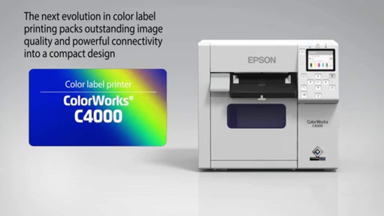 Starter Bundle Epson C4000 ColorWorks Inkjet Label Printer (Gloss) - Includes 1 Extra Ink Set, 1 Extra Maintenance Box and 1 Epson SITA Printer Replacement Warranty SKU: C31CK03A9991-EB