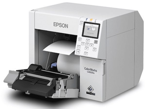 Epson ColorWorks C4000 Color Label Printer Side Roll Load Image