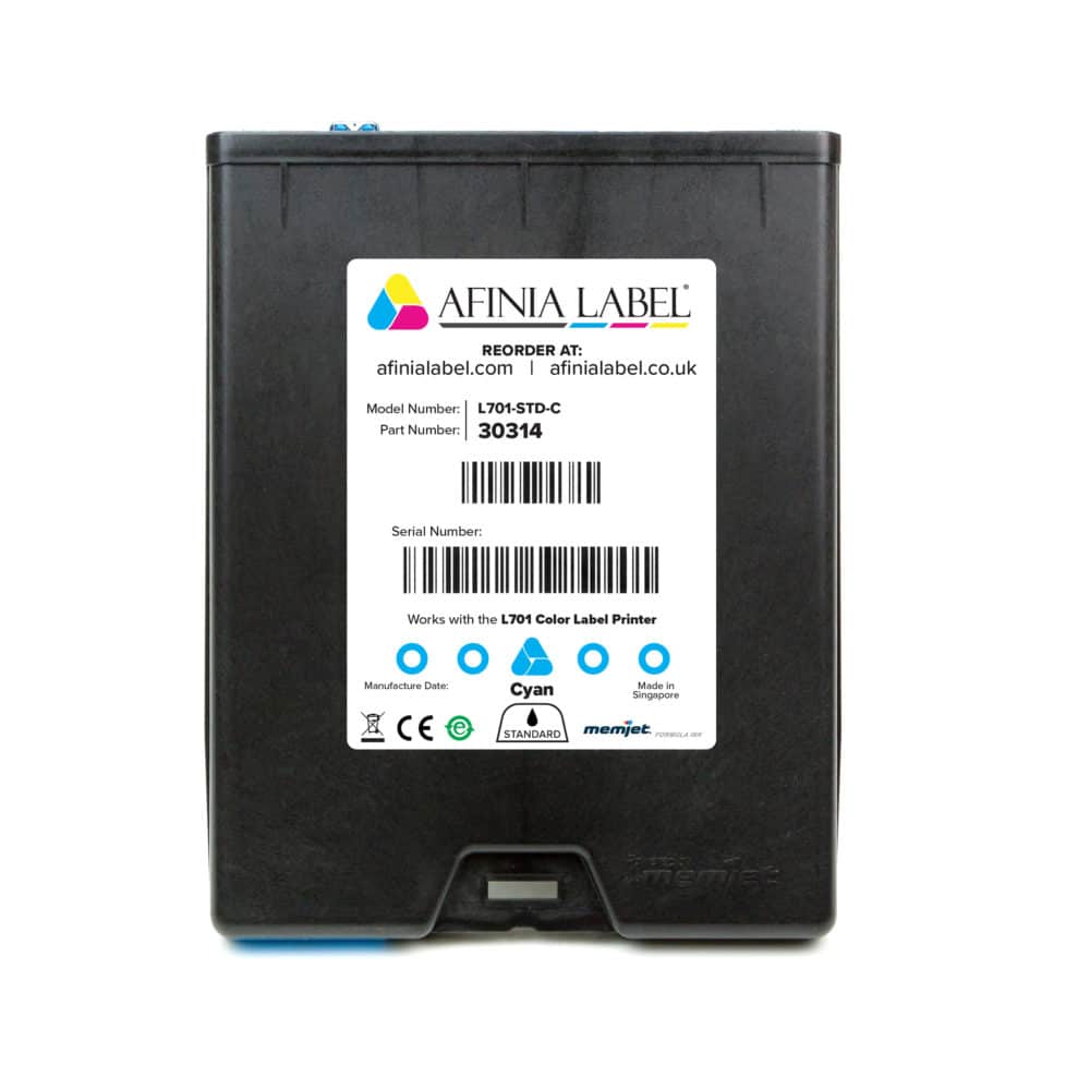 Afinia L701 Cyan Ink Cartridge Standard SKU: 30314 GTIN: 678621140360 1 Afinia L701 Cyan Ink Cartridge