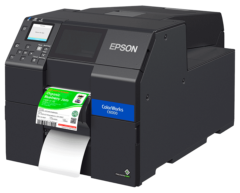 Epson ColorWorks CW-C6000P Matte Color Inkjet Label Printer with Auto Peel and Present SKU: C31CH76A9961 1 Epson ColorWorks CW-C6000P Gloss Color Inkjet Label Printer with Auto Peel and Present