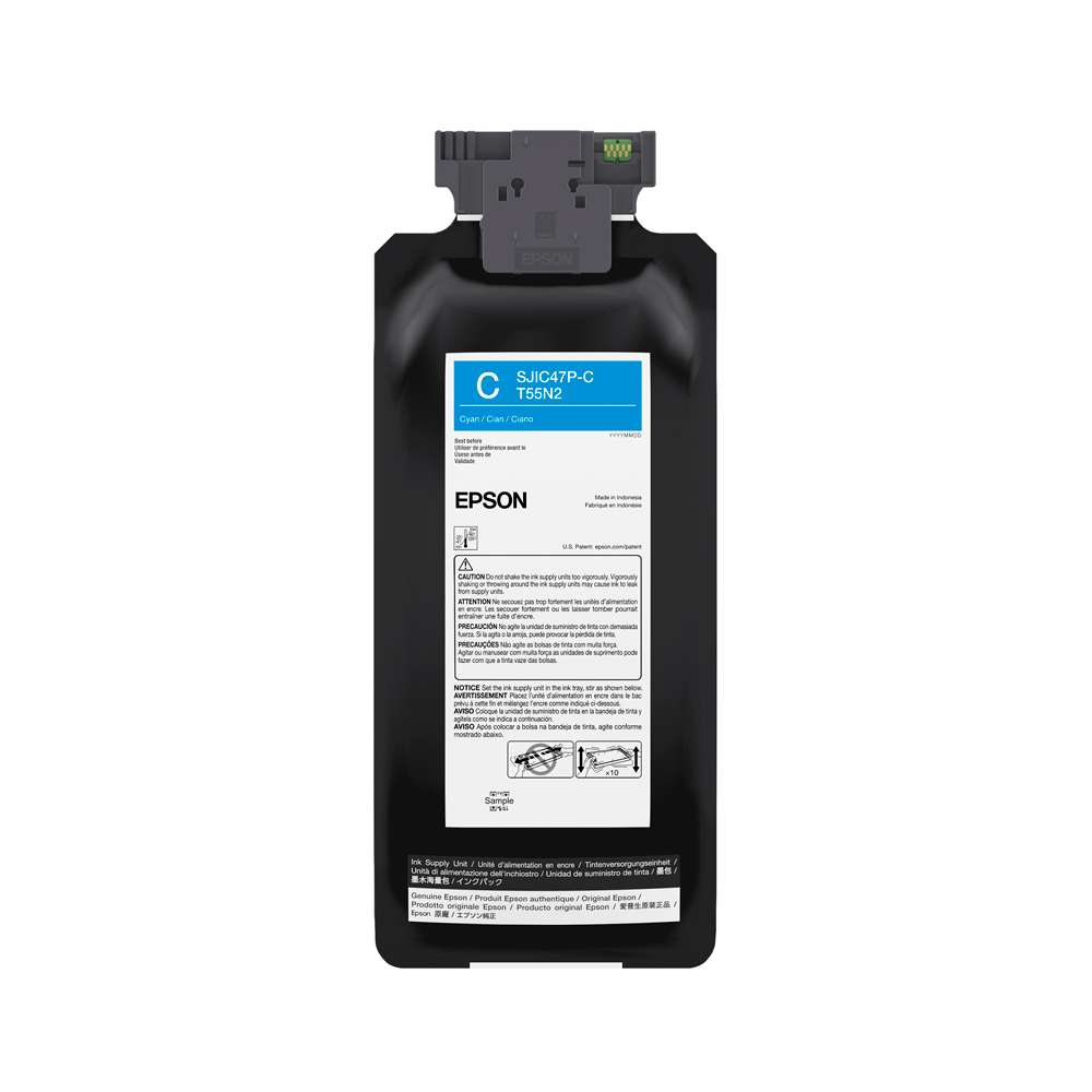 Epson ColorWorks C8000 Cyan Ink Cartridge SJIC47P(C) Cyan Ink for C8000 Printer SKU: C13T55N220 1 C8000-Cyan-Ink
