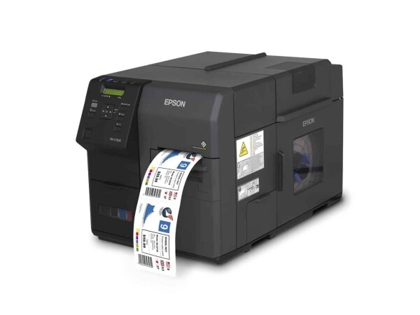 Wireless Enabled Epson ColorWorks C7500 (Matte) Inkjet Color Label Printer SKU: C31CD84011-WB 9 Left Angle of Epson Color Label Printer C7500
