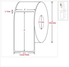 Custom Label Gloss InkJet 4" x 8" Case (4 Rolls) SKU: CLGIJ48 1 Custom Label Gloss InkJet 4″ x 8″ Case (4 Rolls)