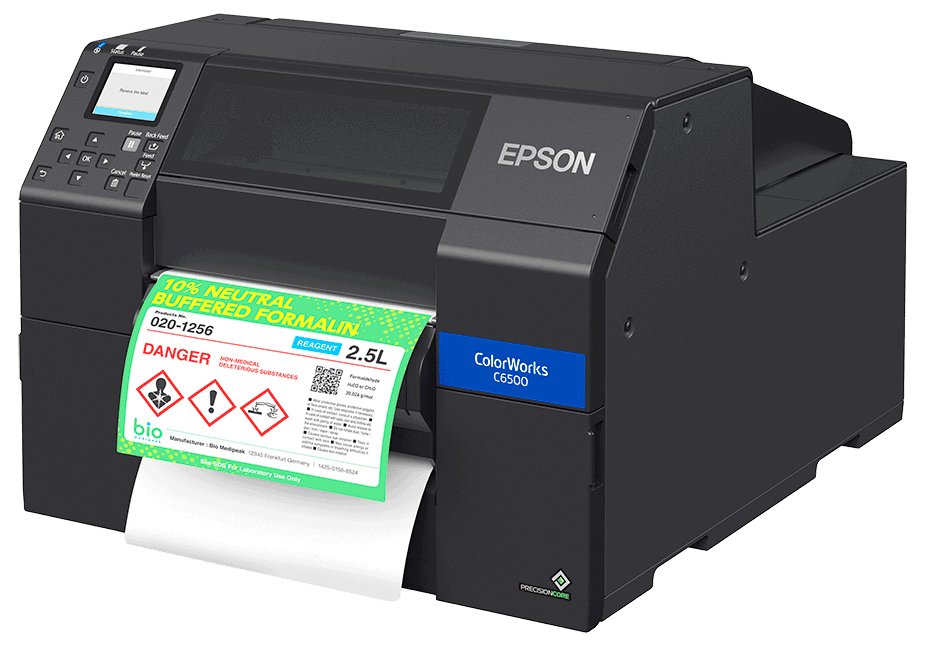 Epson ColorWorks CW-C6500P Gloss Color Inkjet Label Printer with Peel and Present SKU: C31CH77A9971 1 Epson ColorWorks CW-C6500P Matte Color Inkjet Label Printer with Peel and Present