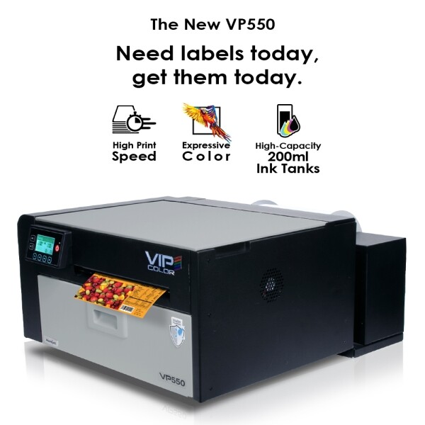 VIPCOLOR VP550 Bundle Color Label Printer w Water Resistant Ink & Unwinder SKU: VP-550Bundle 2 VIPCOLOR VP550-v1-1000x1000pix