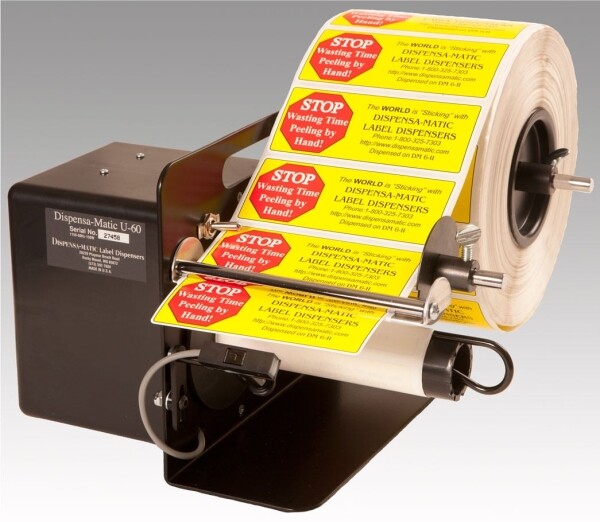 Dispensa-Matic U60 Label Dispenser, U-60 with Switch, Up to 6" Wide SKU: Dispensa-Matic-U60-Switch 1 dispensa-matic-u60-u-60-automatic-label-dispenser