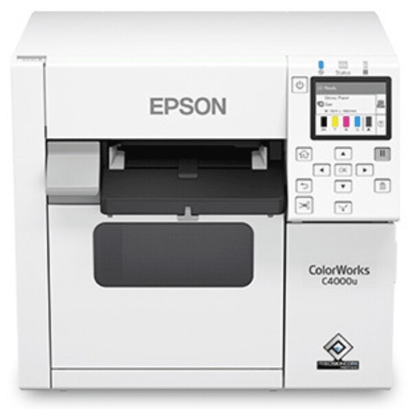 Wireless Enabled Epson ColorWorks CW-C4000 Color Inkjet Label Printer (Matte) SKU: C31CK03A9981-WB 2 Epson ColorWorks C4000 Color Label Printer Front Image