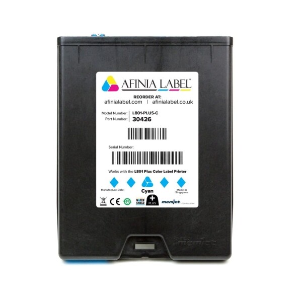 Afinia L801 PLUS Cyan Ink Cartridge SKU: 30426 GTIN: 678621140247 1 Afinia L801 PLUS Cyan Ink Cartridge SKU: 30426