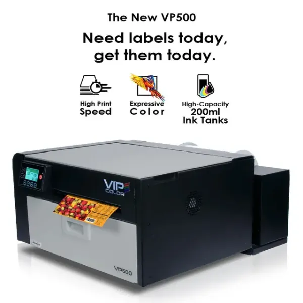 VIPCOLOR VP500 Bundle Color Label Printer w Ink & Unwinder SKU: VP-500Bundle 4 VIPColor VP500 3