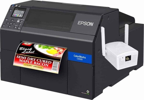Wireless Enabled Epson ColorWorks CW-C6500A (Matte) Color Inkjet Label Printer with Auto Cutter SKU: C31CH77A9981-WB 1 Wireless Epson C6500A Label Printer Bundle